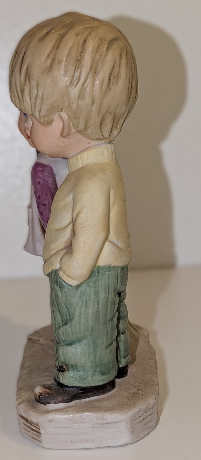MOPPETS by Fran Mar Boy and Girl Bisque Porcelain Statuette Vintage 1971
