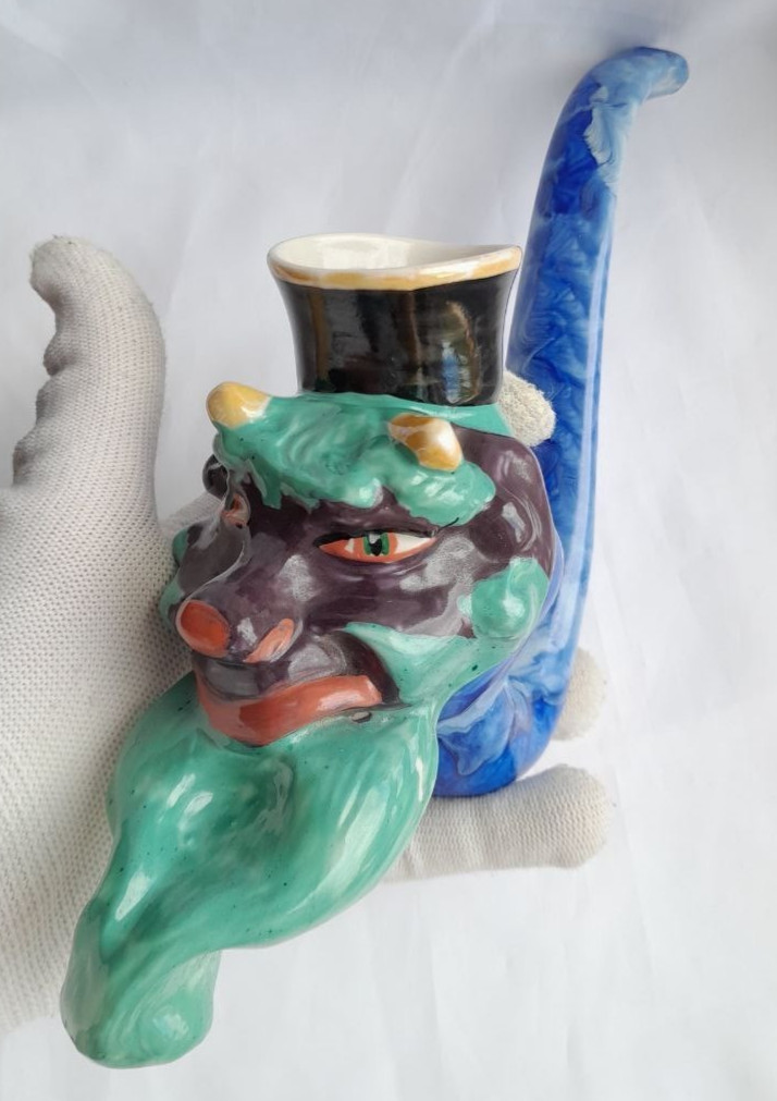 Vintage. Porcelain Drinking Tube. Mephistopheles. USSR