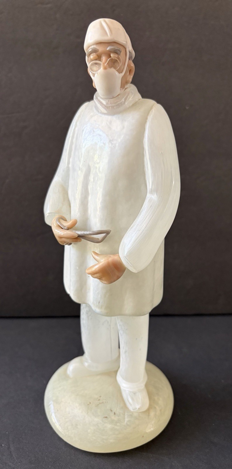 Handmade American Cut Crystal Corp Doctor Surgeon Statue Made In Czech 8.5”