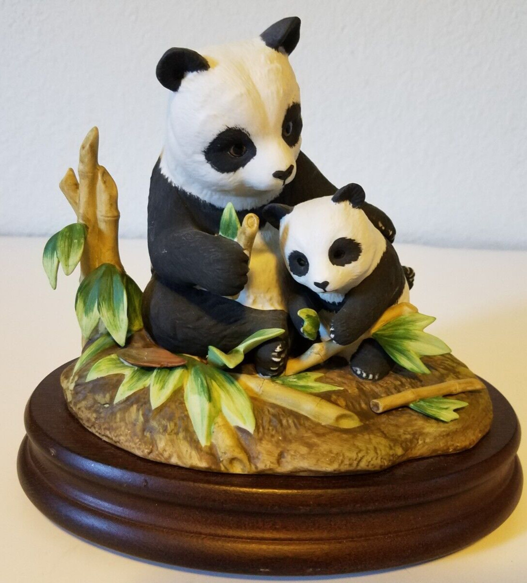 San Francisco Music Box Company Pandas Figurine and Music Box by Andrea No Chips
