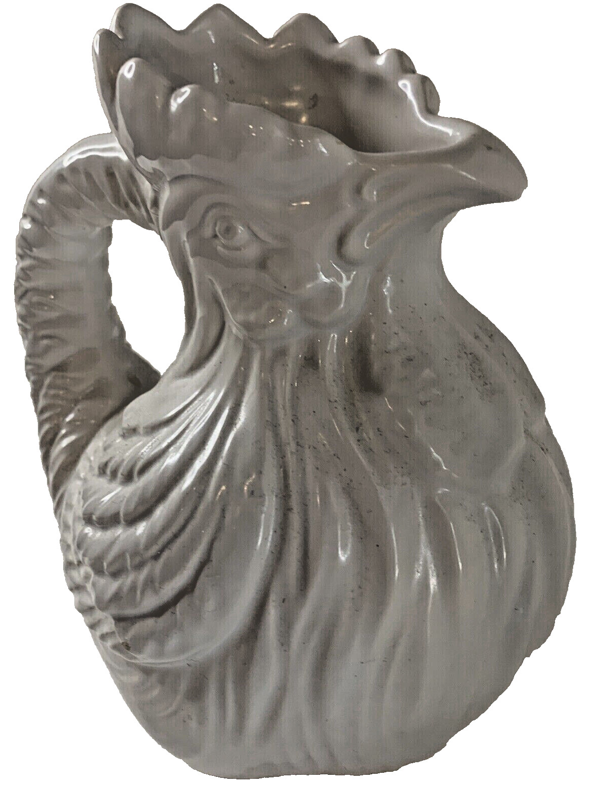 White Rooster ceramic pitcher 7.5 in.—by Jay Willfred, Andrea Sadek Portugal 🐓
