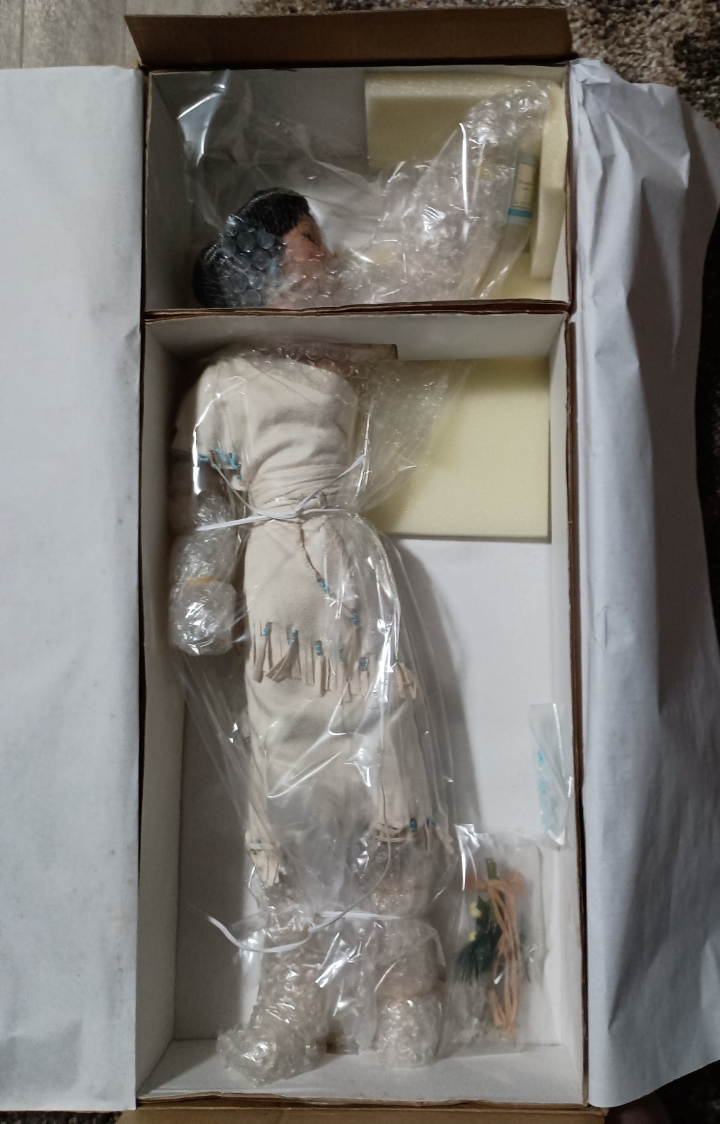 Native American Doll From Ashton Drake, Sun Maiden, New In Box 20″