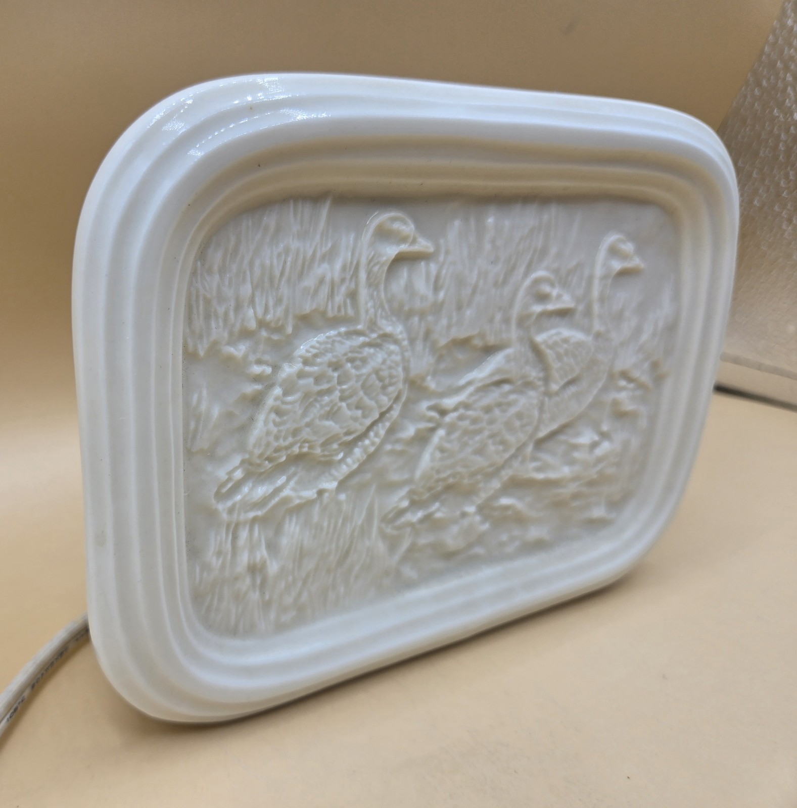 Vintage Andrea by Sadek Porcelain Night Light Lamp Waterfowl/Ducks/Geese, EUC