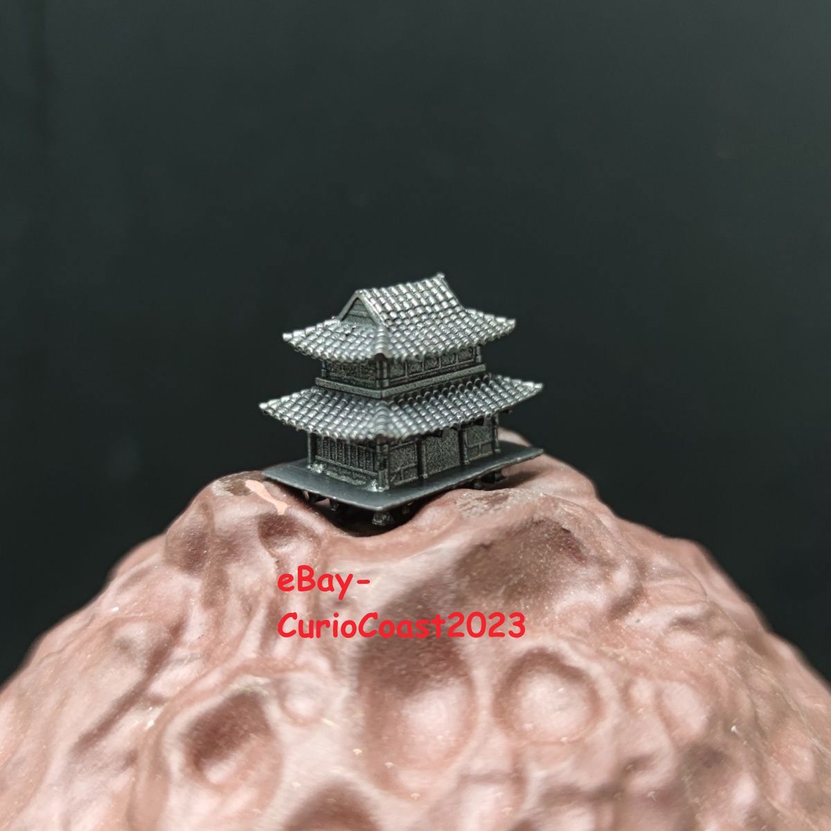 Solid Brass Ancient Building Miniature Ornament for Sandbox Scene Decoration