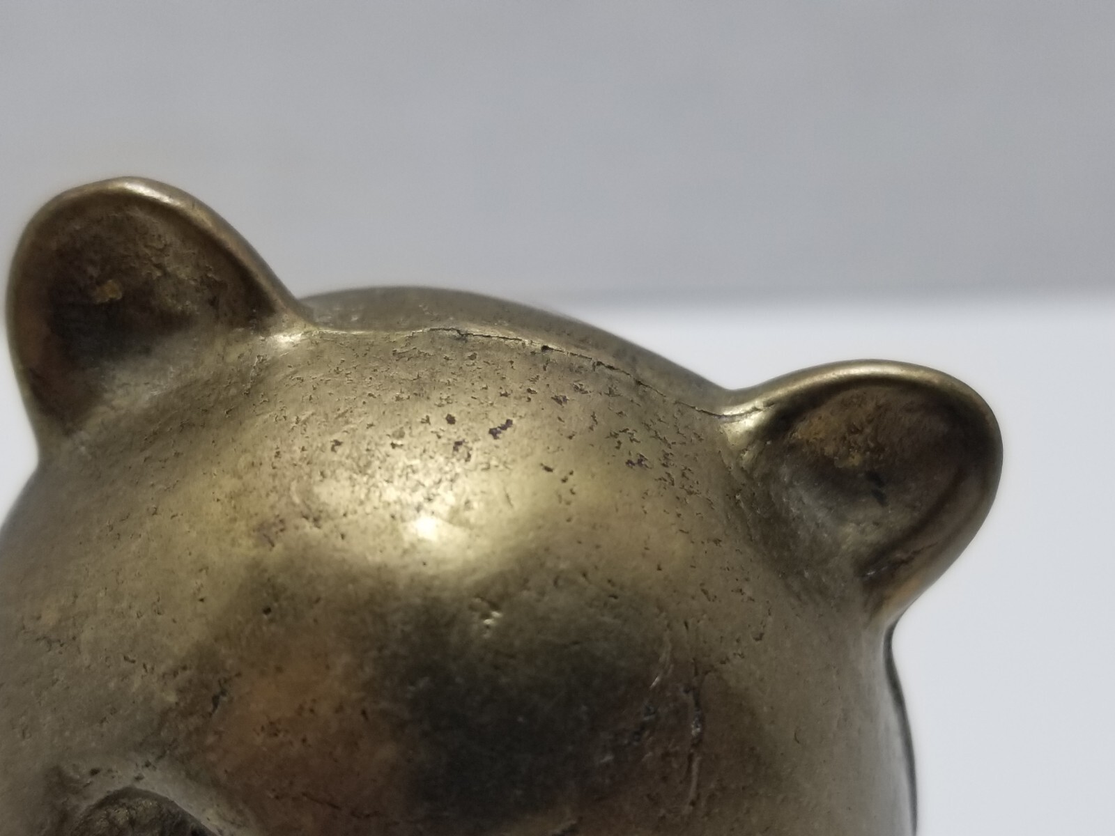 Vintage Brass Panda Bear Garanted Massiv Messing Lacared Figurine Paperweight 3″