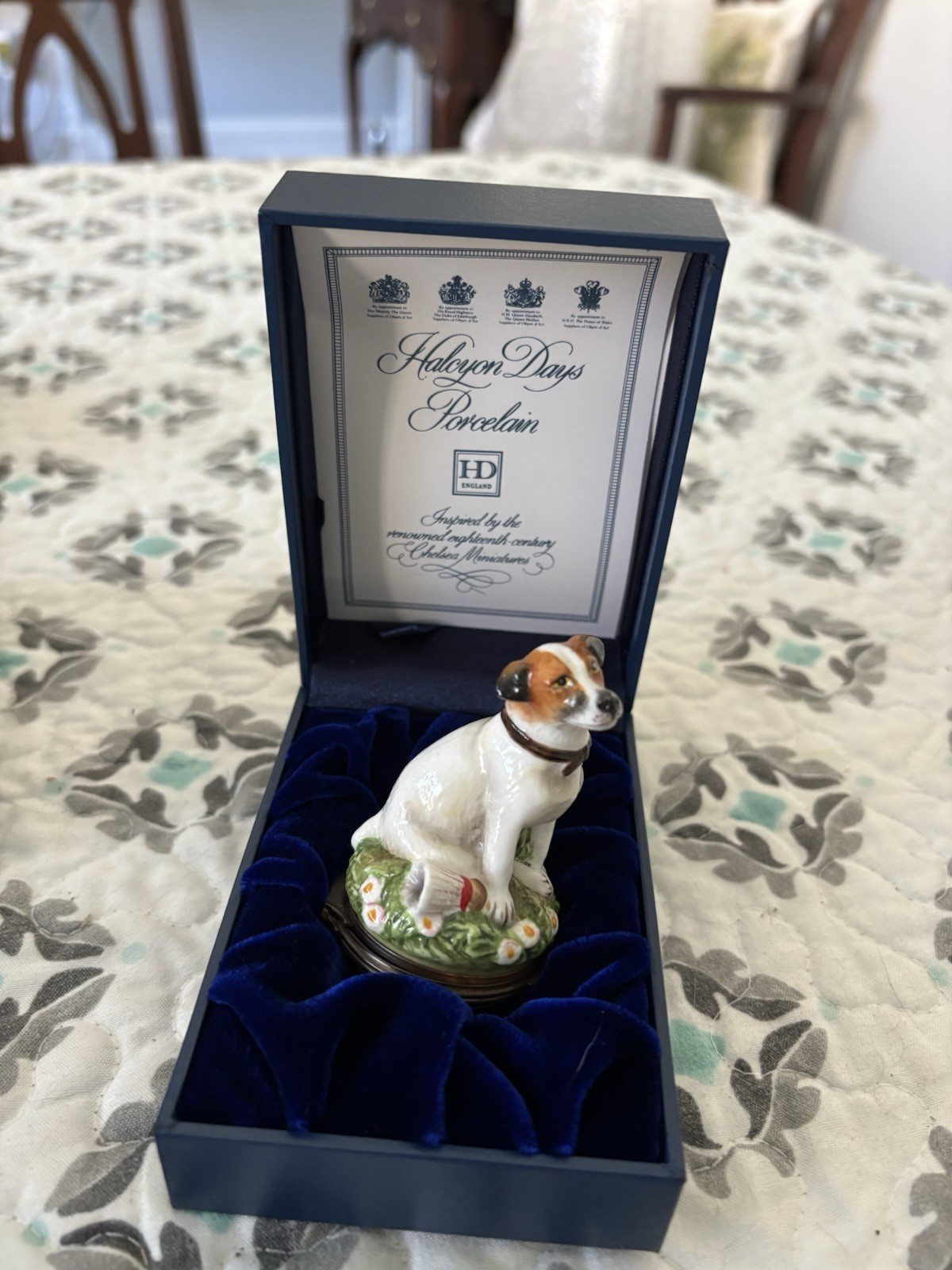 Halcyon Days Jack Russell Figurine With Original Box And Booklet.