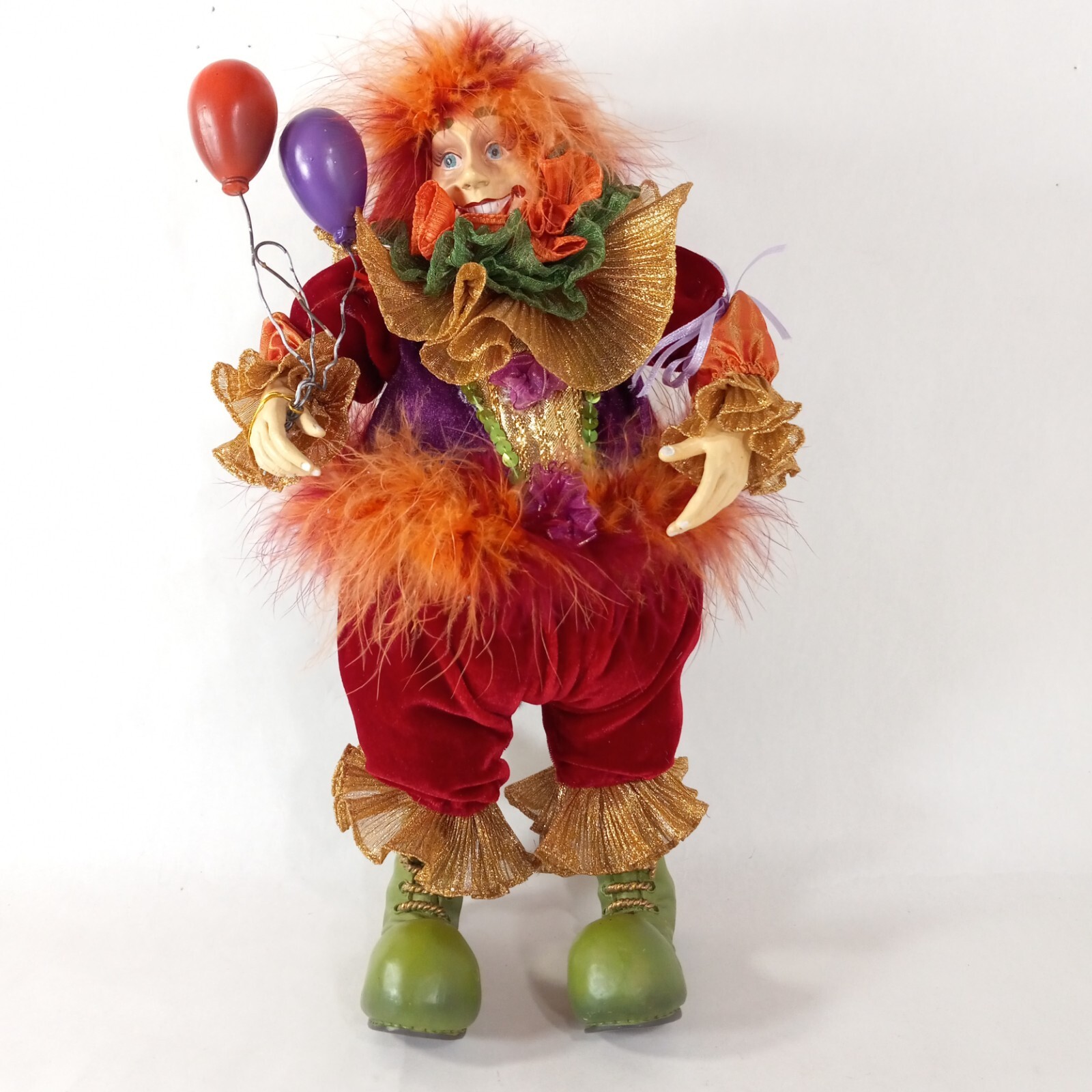 Russian Doll Harlequin Jester Circus Clown Mardi Gras Figures Decor 15″ Pair
