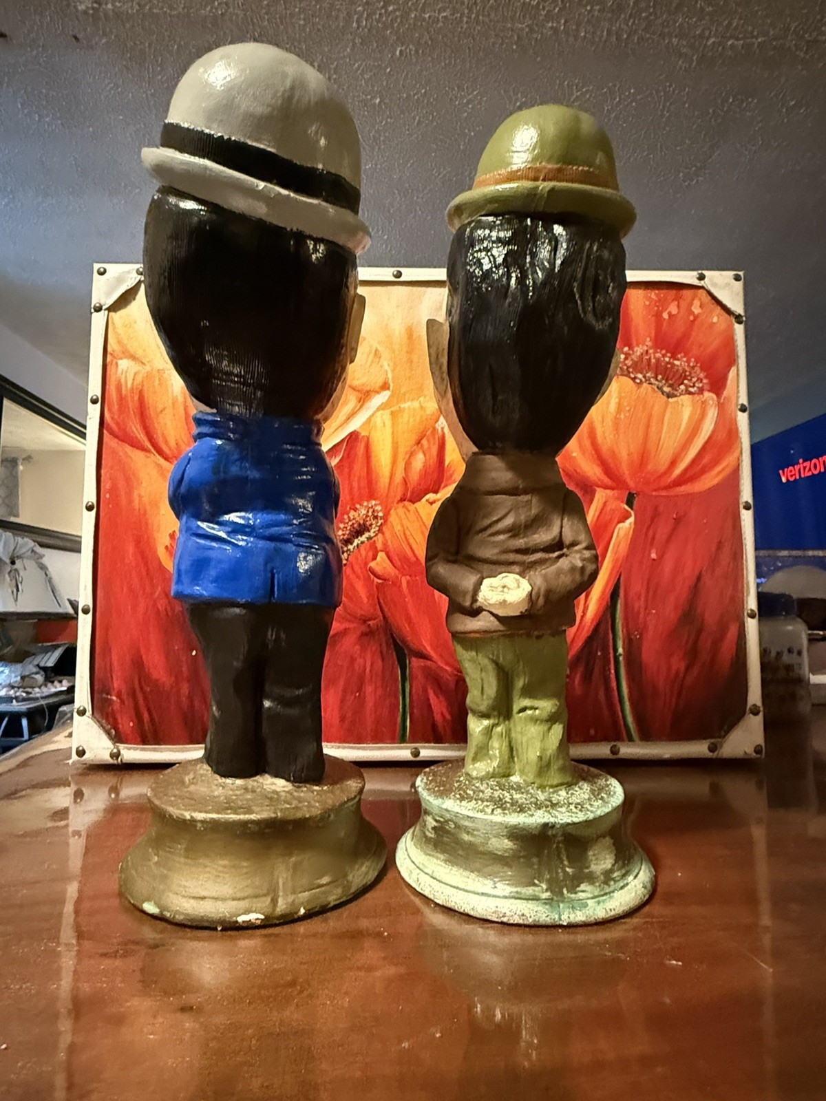 ESCO TUSCANY LIKE LAUREL AND HARDY CHALKWARE PLASTER STATUES