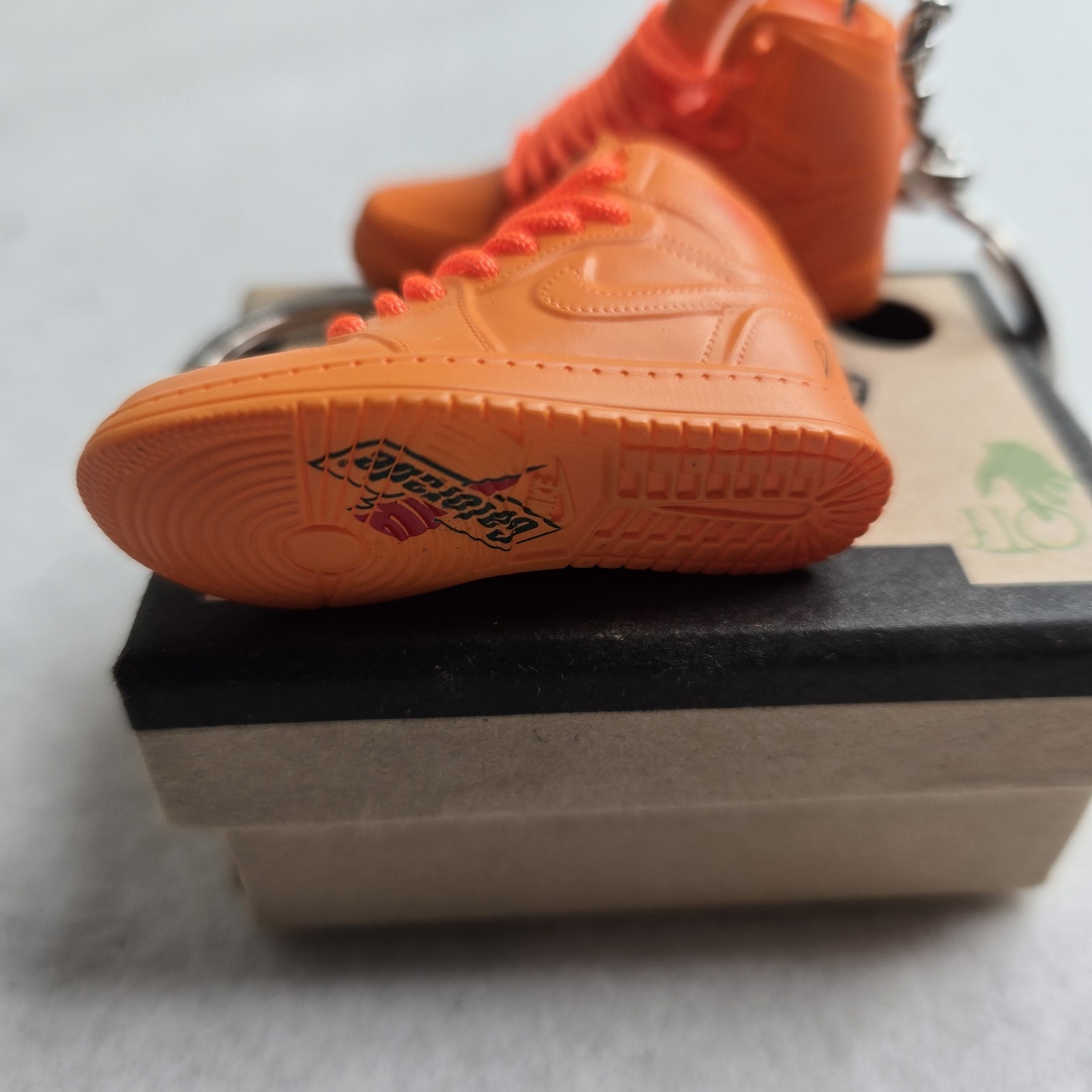 Nike Off-White Inspired Air Jordan 1 Miniature Orange Sneaker Keychain Pair New