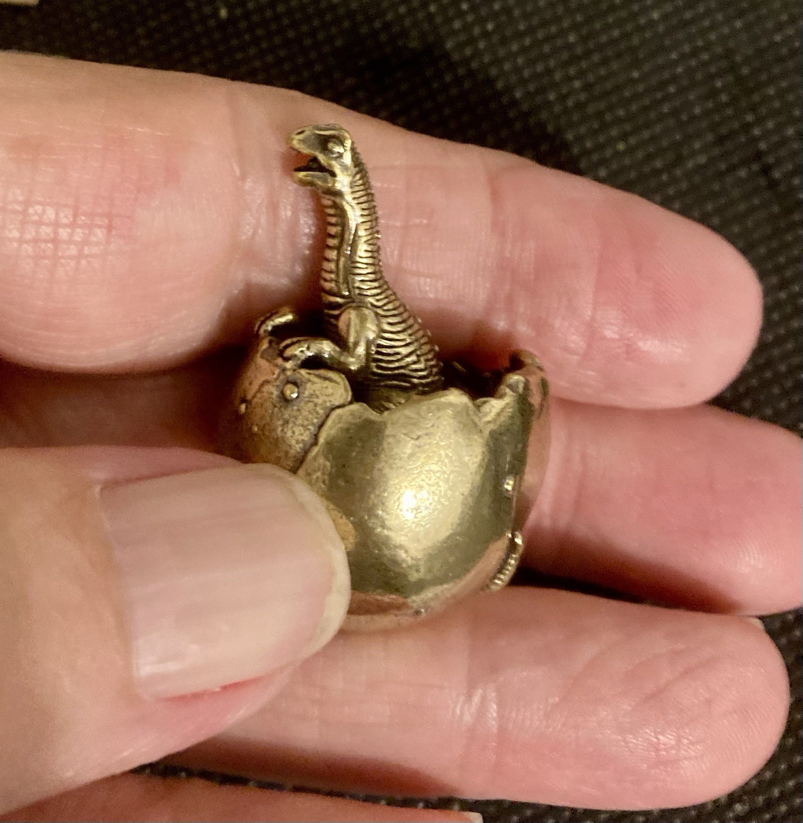 Dinosaur Hatchling 1 1/4″ Brass Figurine
