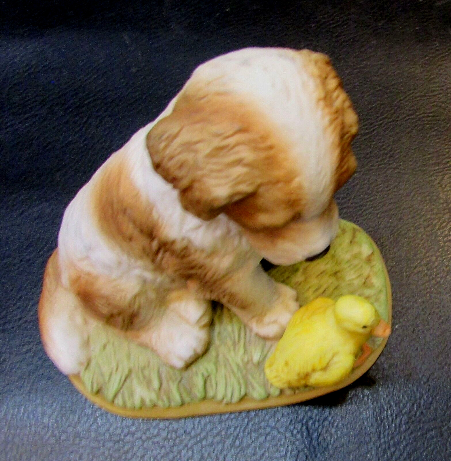 HOMCO Rare 1413 Puppy Yellow Duckling Duck Vintage 3.5″ Tall Porcelain Figurine