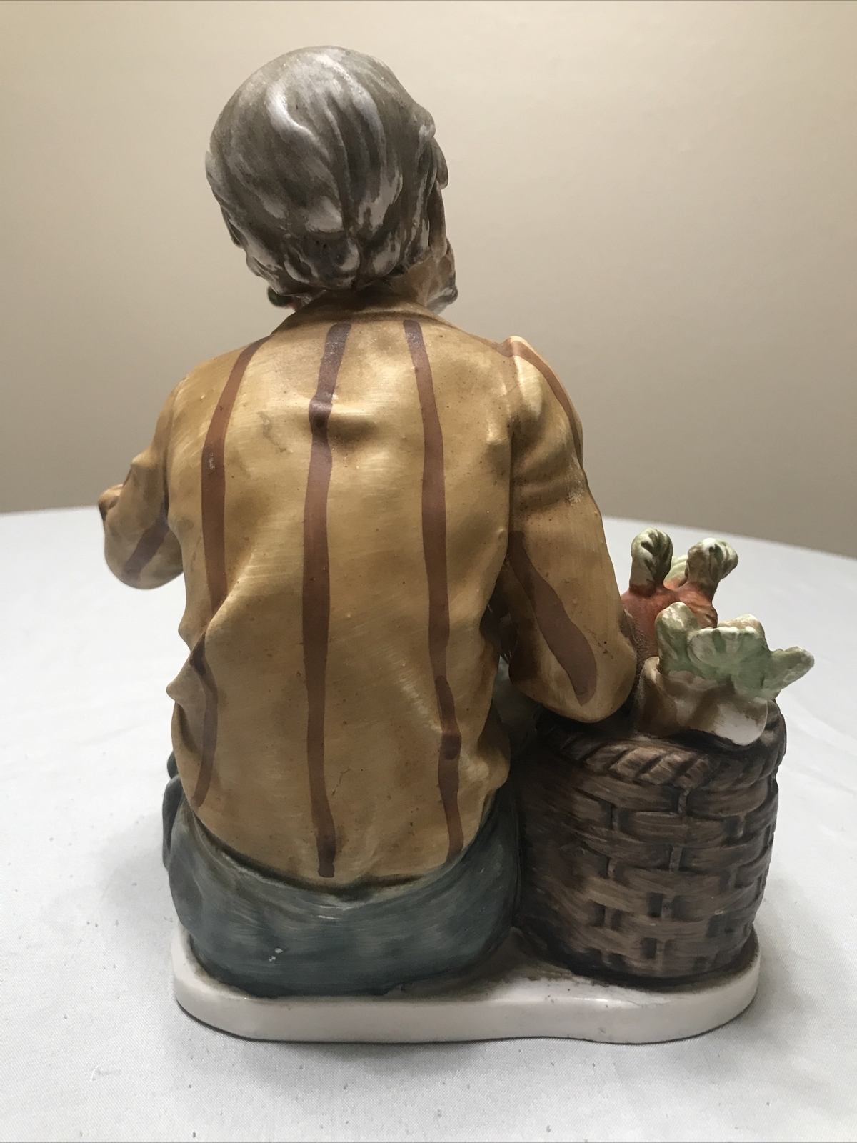 Vintage Norleans Japan Old Man Selling Vegetables Porcelain Figurine
