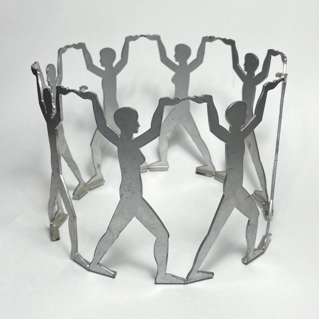 Vintage ‘ORBIS’ by HERI BRAUNER/Austrian design/1970s/metal base only/8 figures