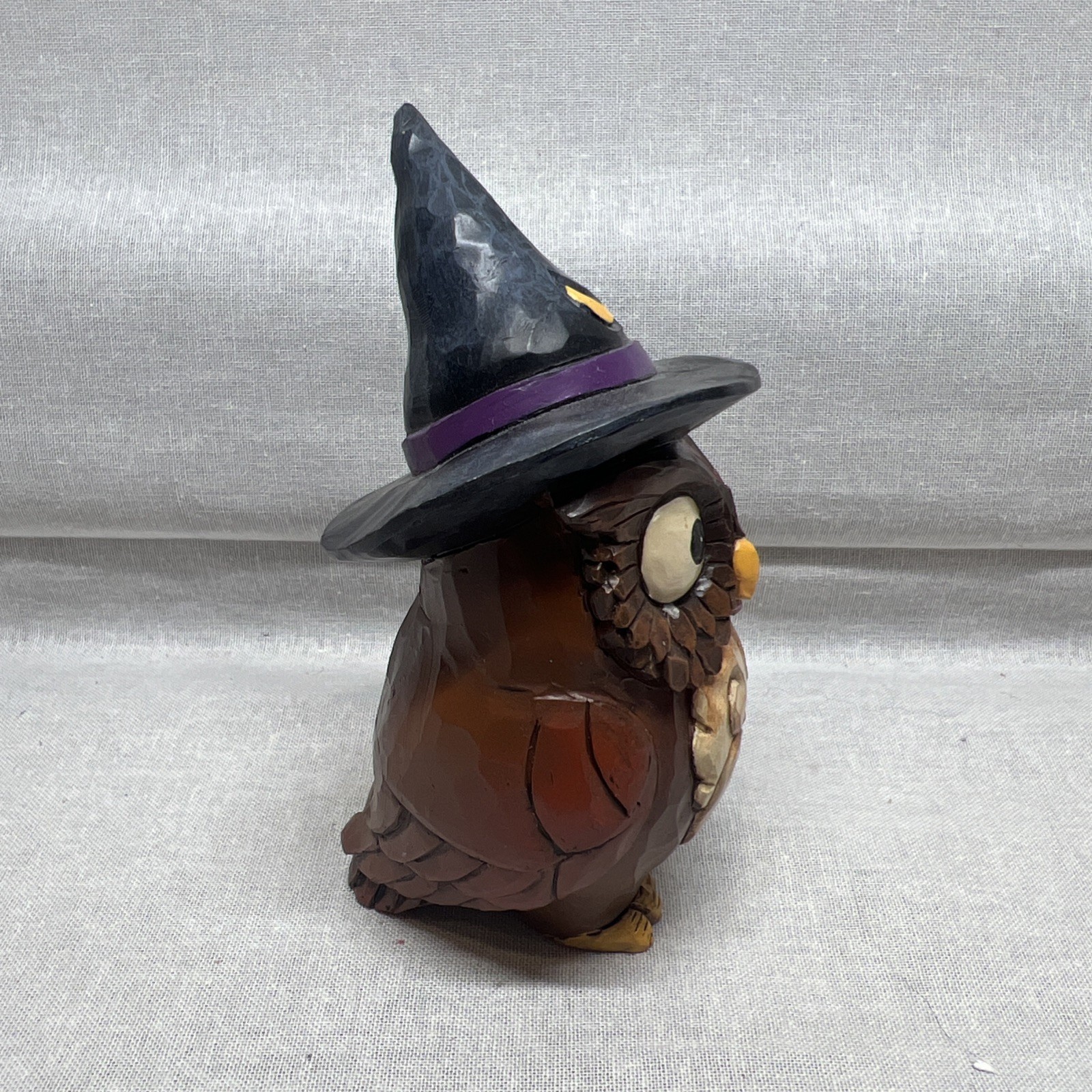Jim Shore Owl Witch Wizard Hat Halloween Figurine Holiday Decor Graduate Wise