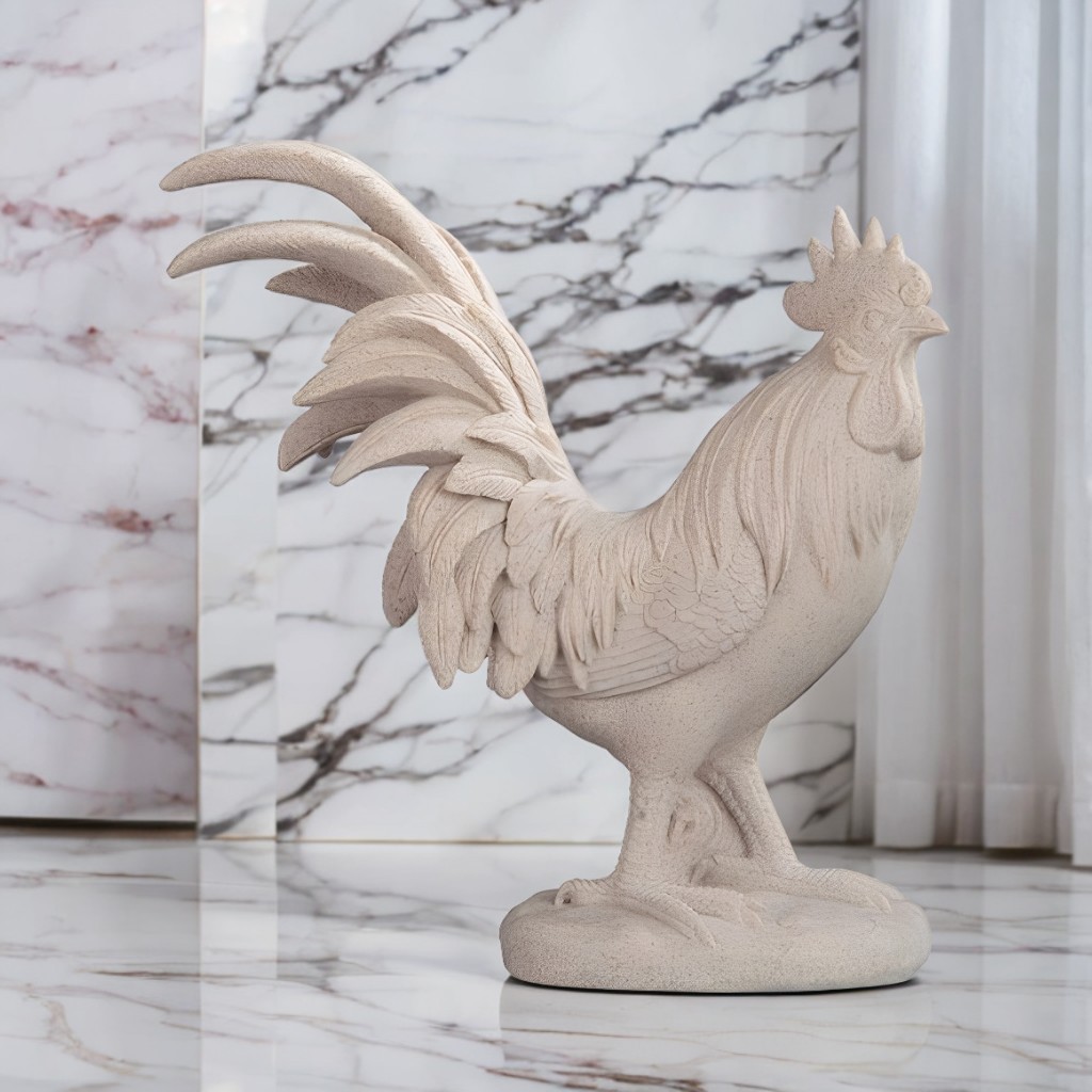 9″H Rooster Sandstone Figurine Ornament Home Decor Unique Gift