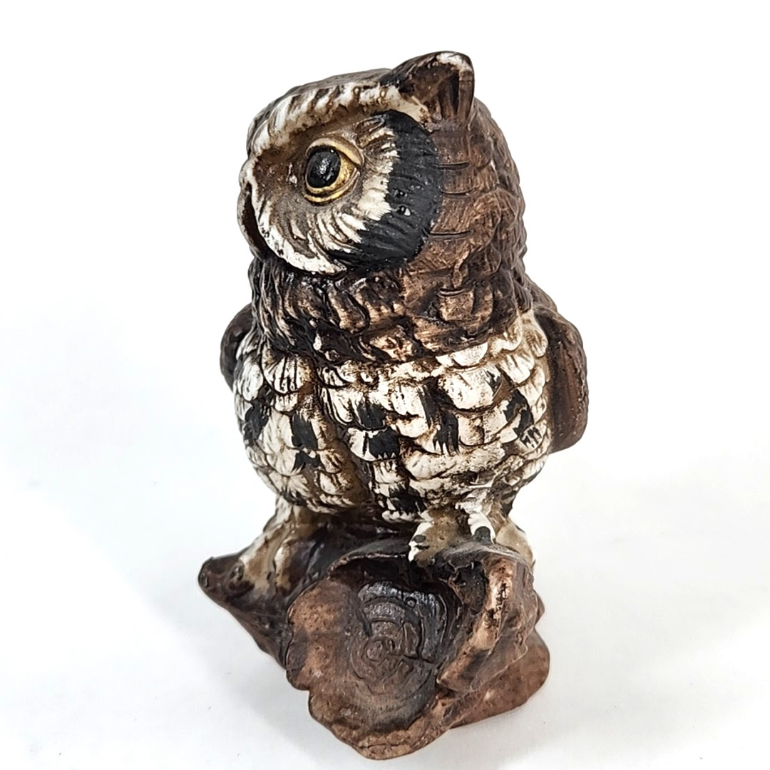 Vtg Homco Great Horned Owls Pair Ceramic 1970s Home Interior Decor MCM Taiwan