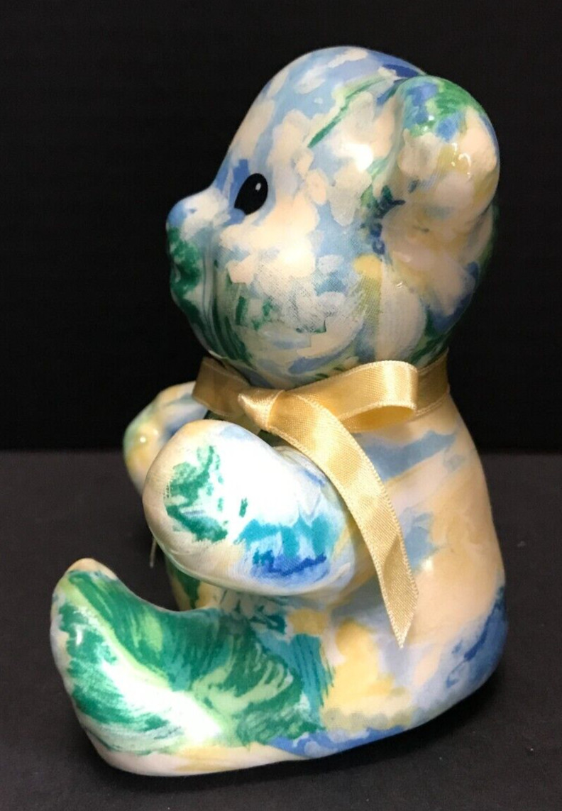 Porcelain Patchworks Floral Teddy Bear by Joan Baker Designs