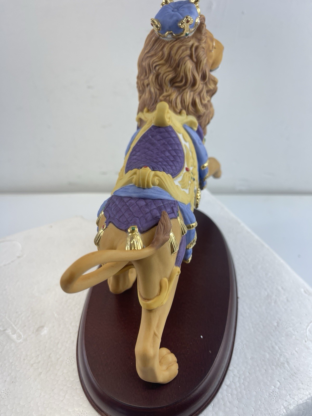 VTG Lenox 1990 Carousel Lion, Limited Edition Porcelain Figurine, Wood Base