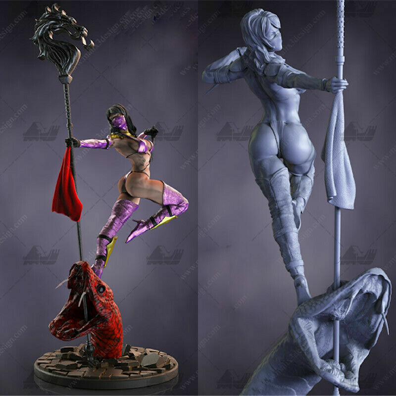 Mileena Mortal Kombat 9 Unpainted Figure Blank Kit Model GK 48cm Hot Toy Stock