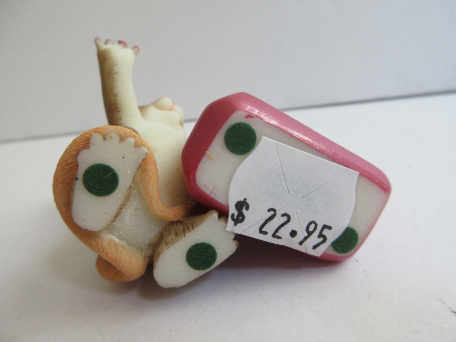 Charming Tails Mouse Figurine Pink Nail Polish Enesco Stone Resin Hand Painted