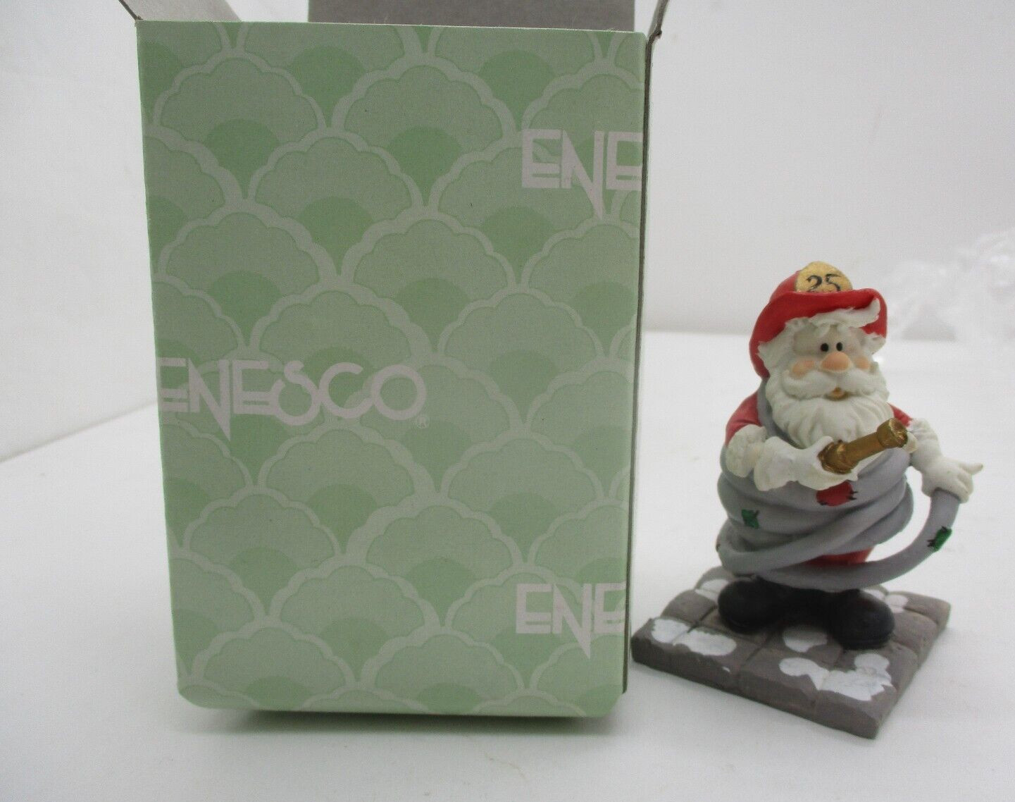 Vintage 1992 Enesco Working Claus Professional Santa Fireman Figurine