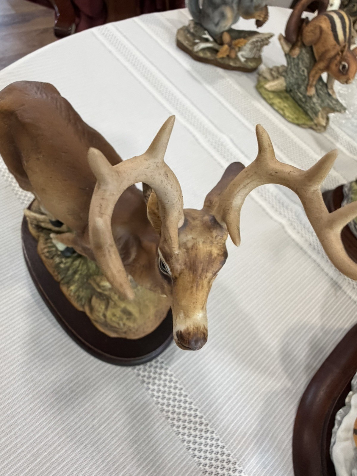 Andrea By Sadek 1985 Porcelain Mule Deer Figurine With Stand 7246