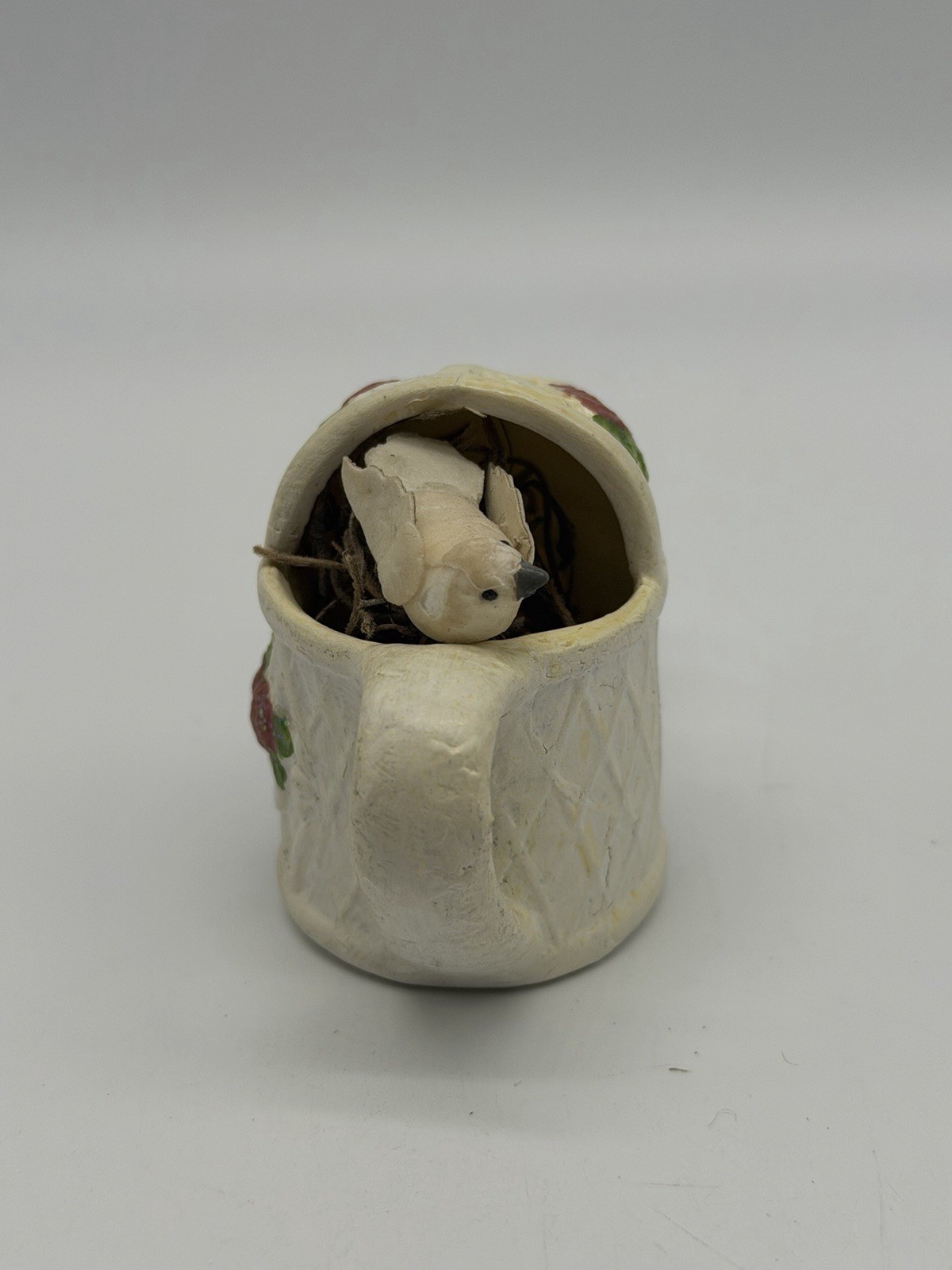 Miniature Ceramic Pottery Figurine Lot Rabbit Cart House Planters Mug Teapot Dec