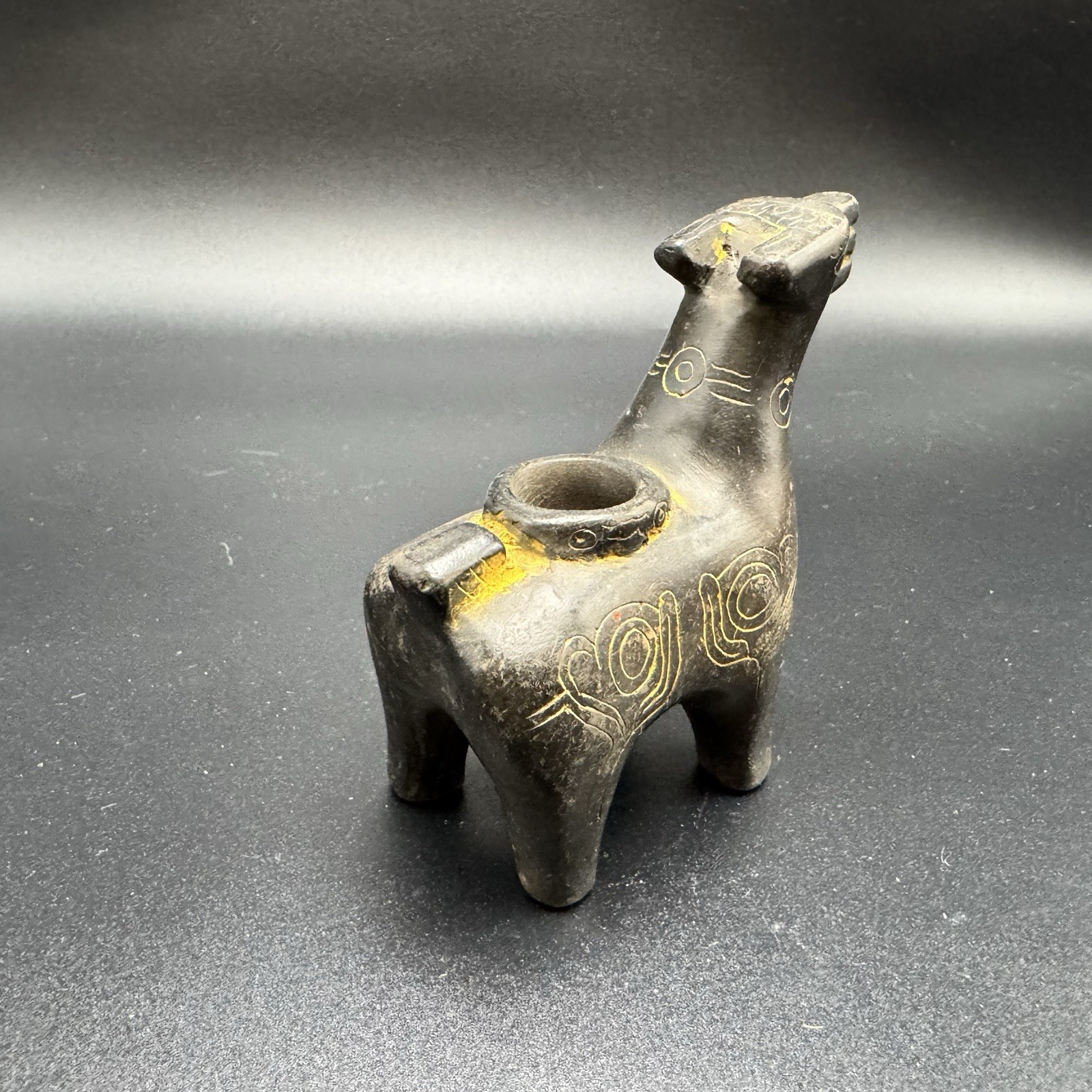 Ceramic llama Argentina Traditional Sculpture Made by Native Aboriginal Peoples.
