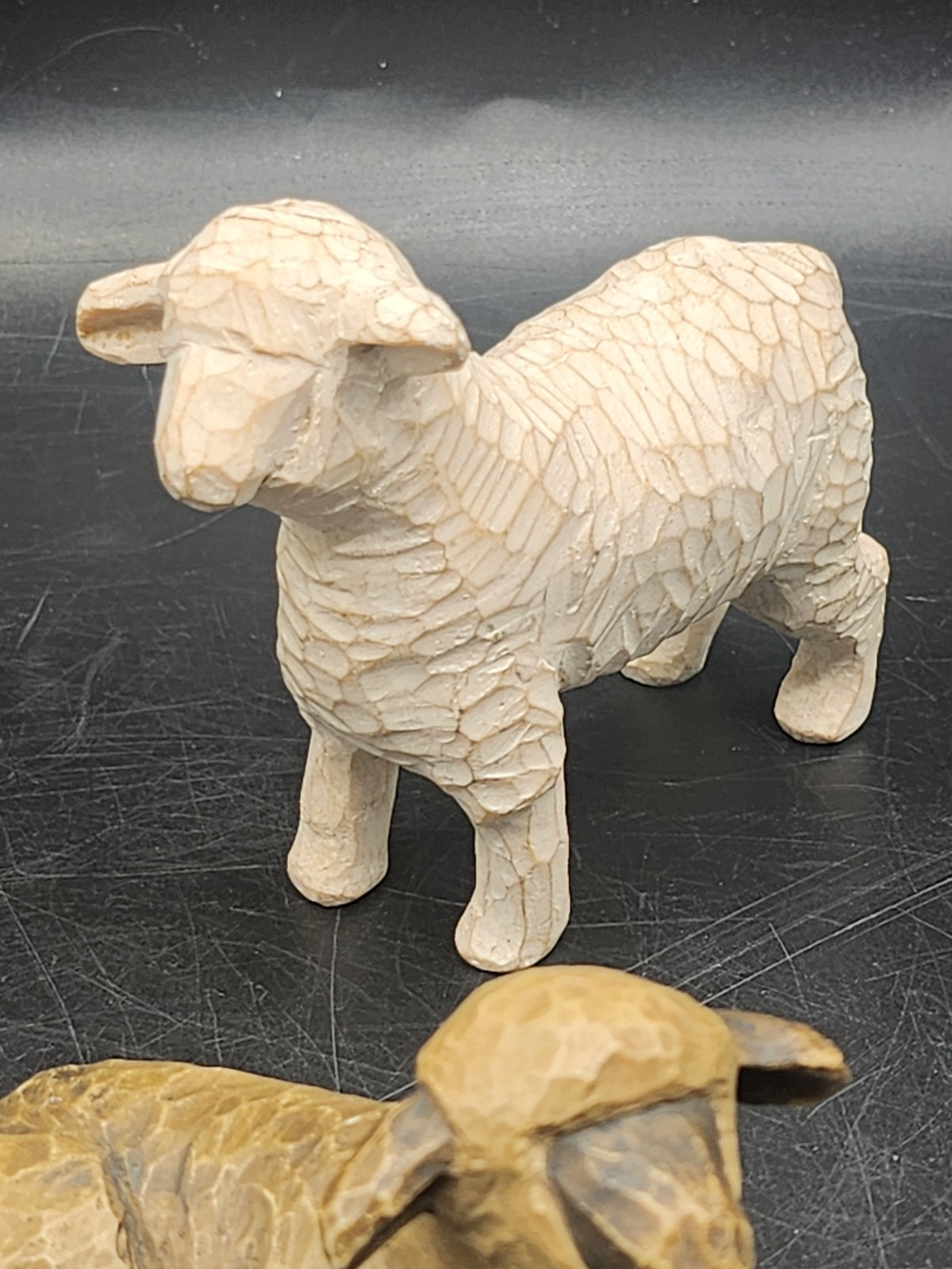 2002 Willow Tree Sheep Standing/Sitting Set Of 4 Nativity Figures Brown/Beige
