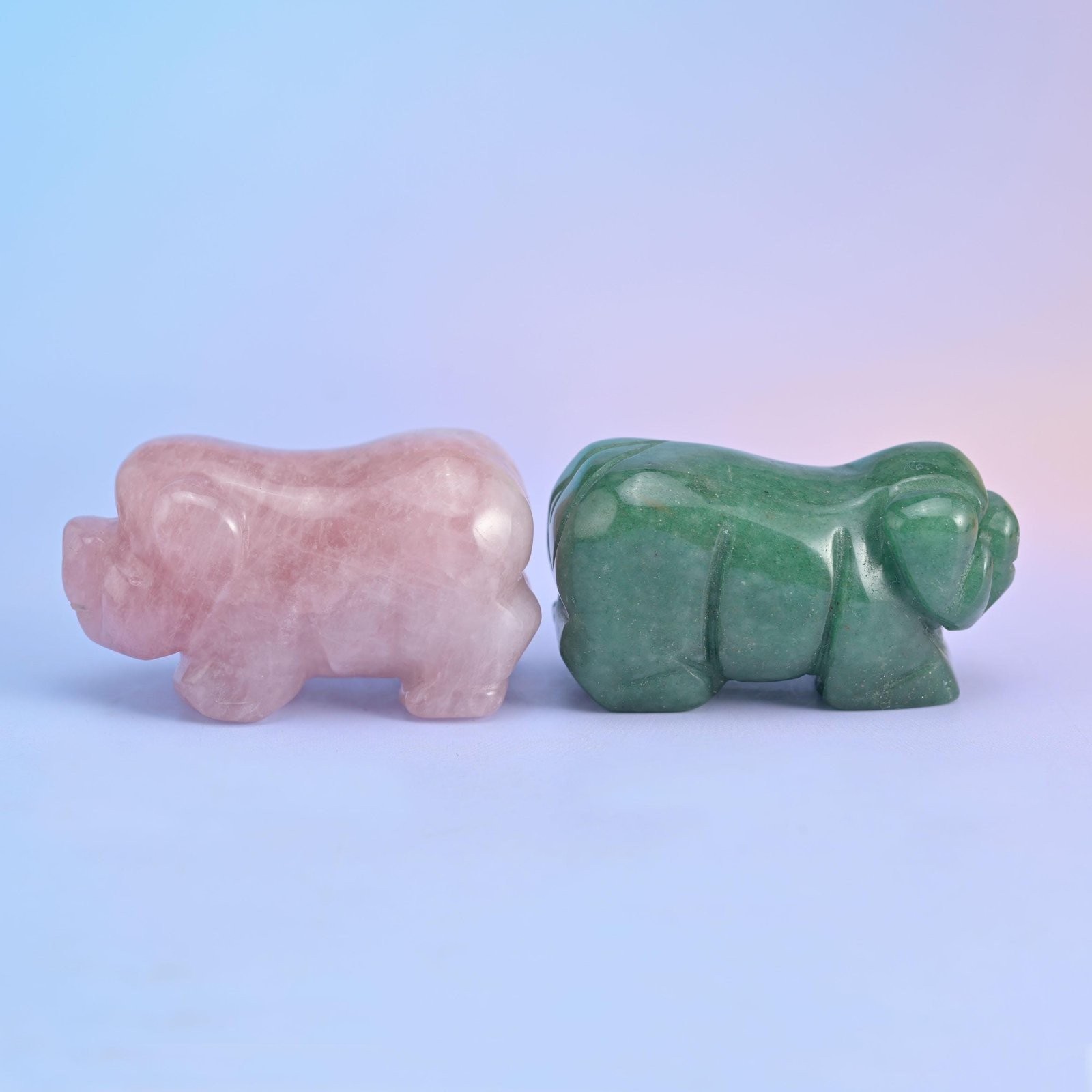 2 inch Cute Small Pig Crystal Figurine Carving