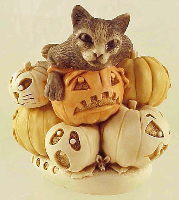 Harmony Kingdom Treasure Box Feline Fest Halloween Cats LE 1001 Rare