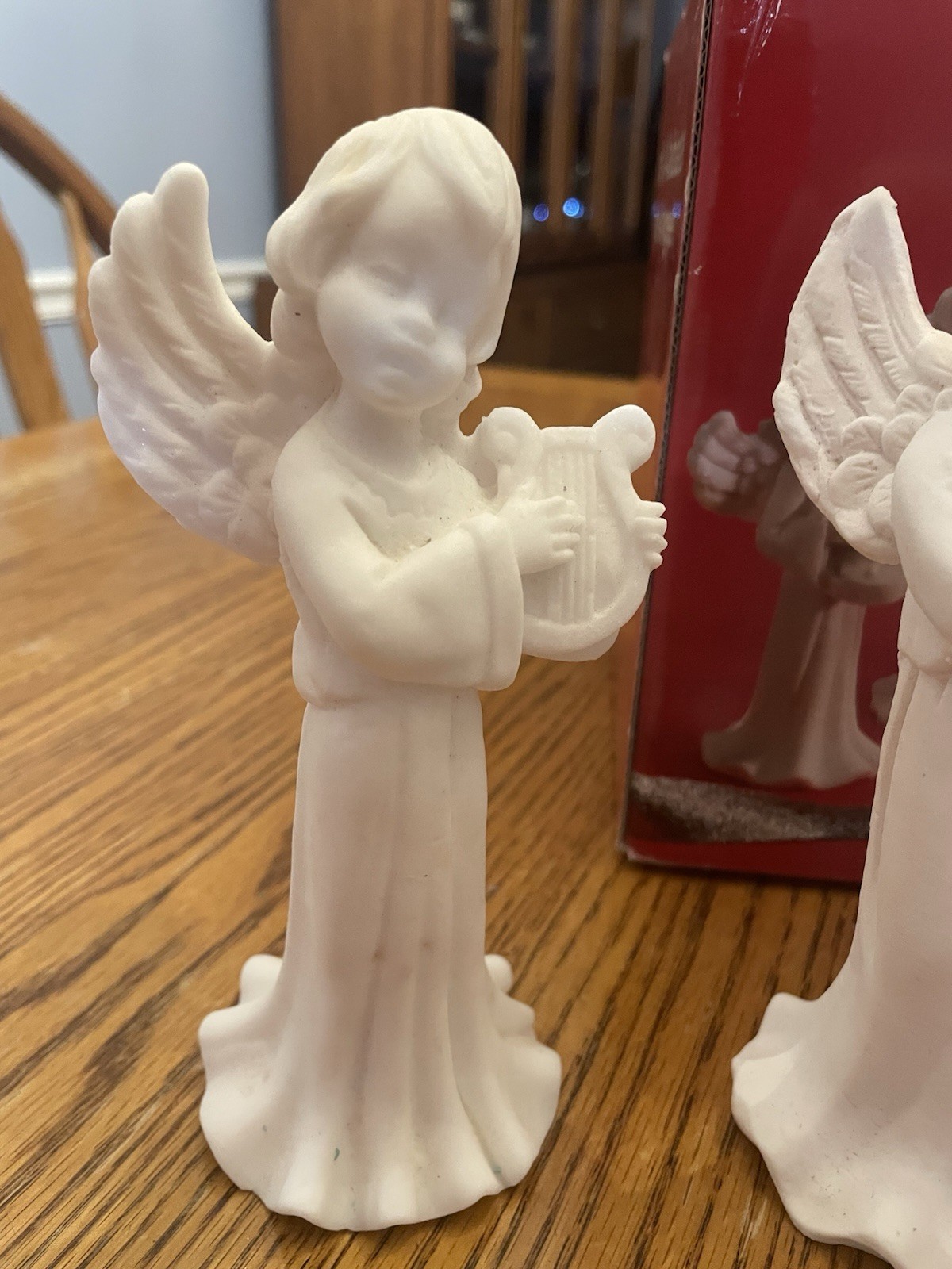 Set Of 4 Alabaster Angels /Instruments