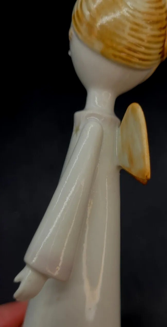 HTF!! Rare 1960s Aquincum Hungary Hand Painted Tall Angel Figural Candlestick…