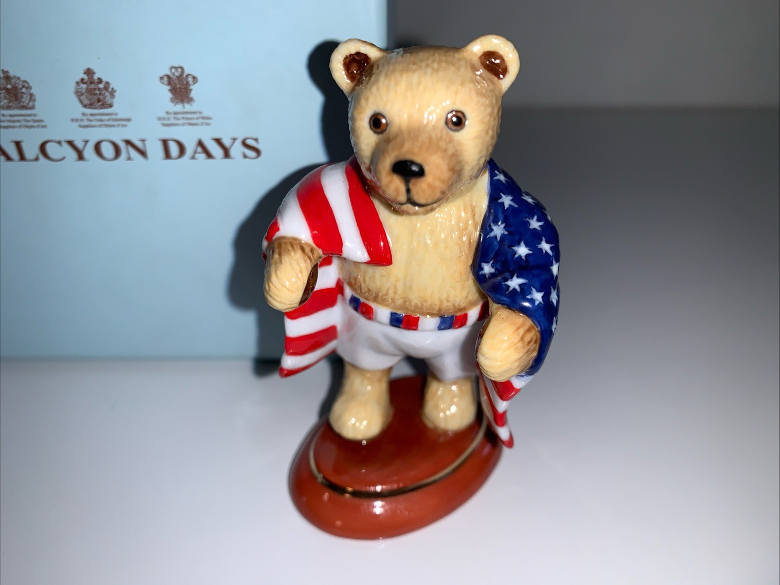 Halcyon Days Limited Edition American USA Boxer Teddy Bear 2012 With Box RARE
