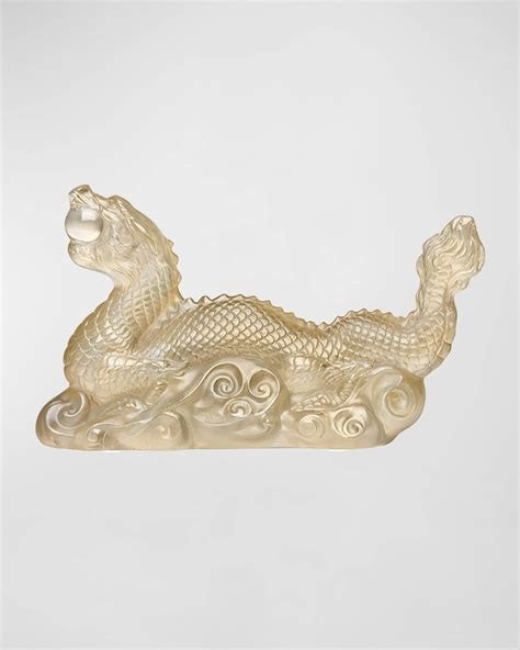 Lalique Tianlong Dragon Sculpture Gold Luster Crystal 10789200 France New NIB