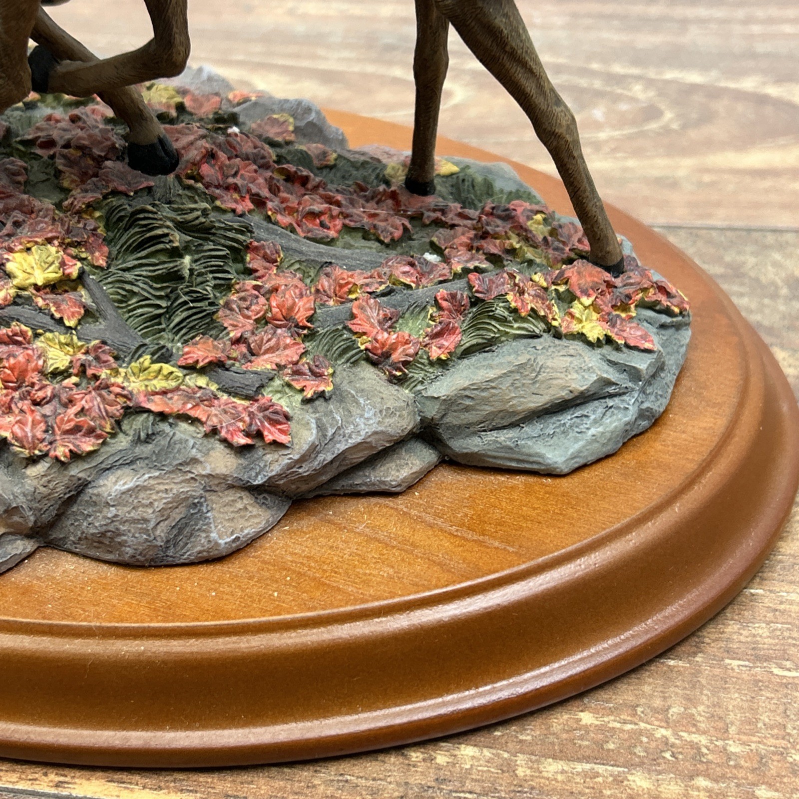 Terry Redlin Whitetail Deer Autumn Run Sculpture Scenic Doe Buck **