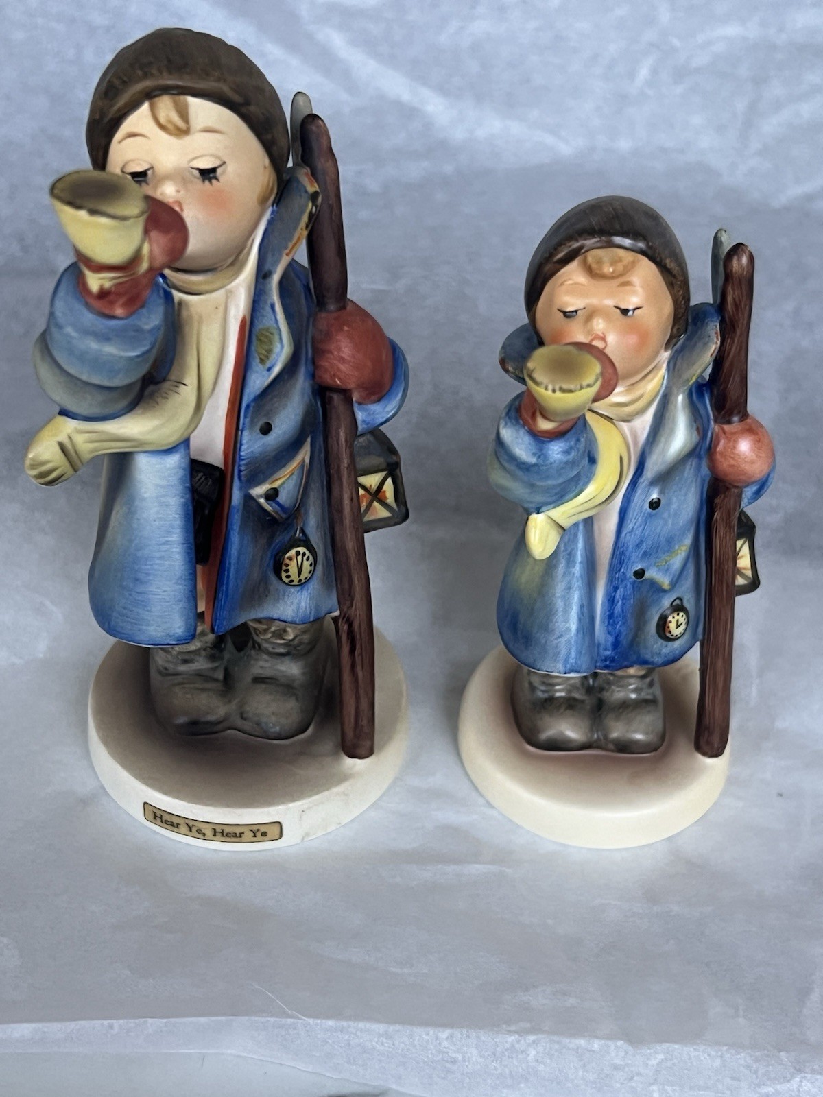 Goebel Hummel Hear Ye, Hear Ye Nightwatchman Hand Painted Porcelain Set of 2