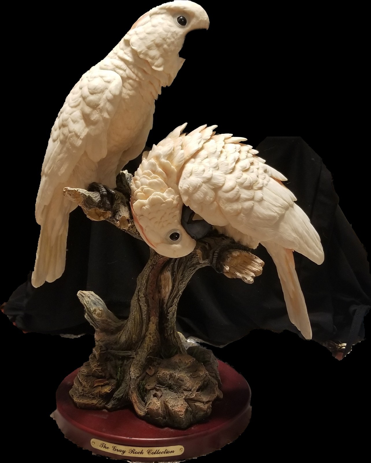 Large Parrots Sculpture, The Gray Rock Collection, 14 Inches Tall