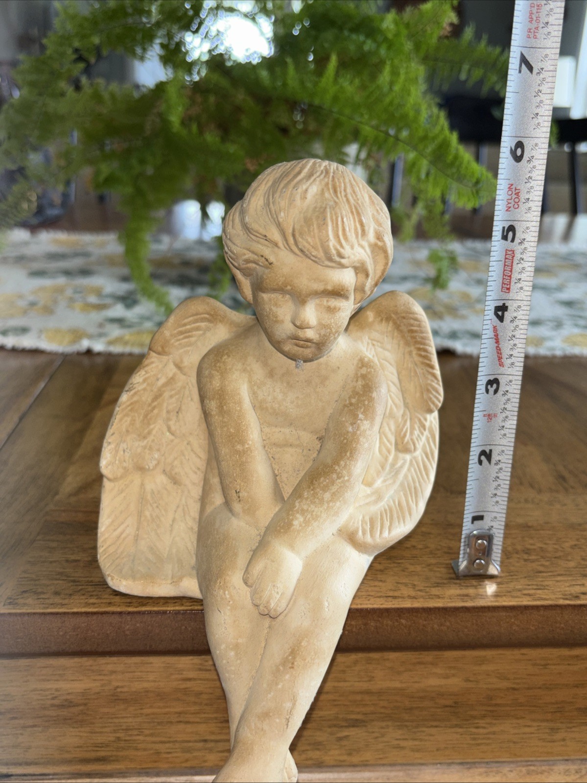 Vintage Terracotta Angel Cherub Shelf Ledge Sitter