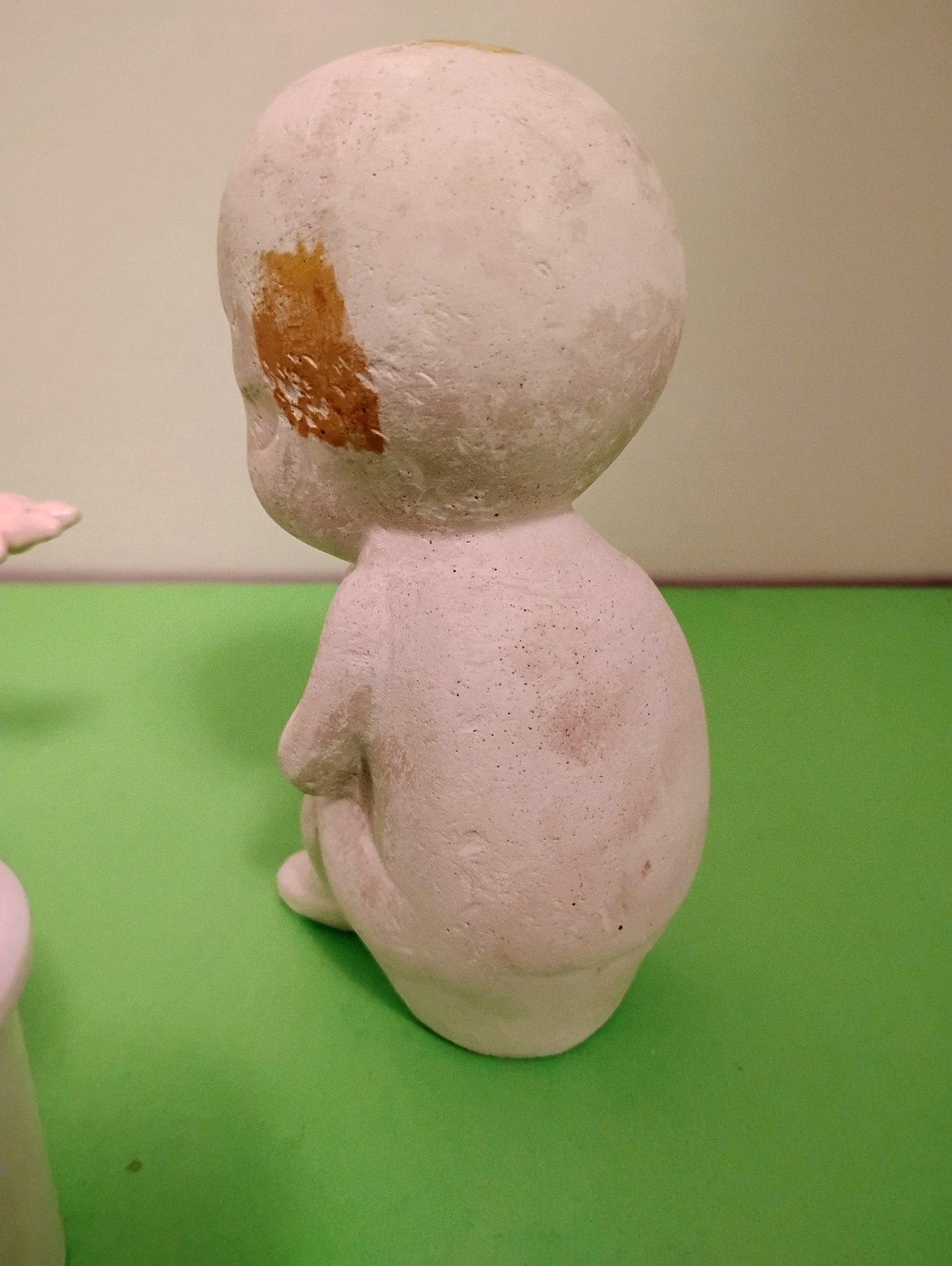 Lot of 3 Vintage KEWPIE Doll Hand Painted Porcelain, Chalk like Ceramic & Small