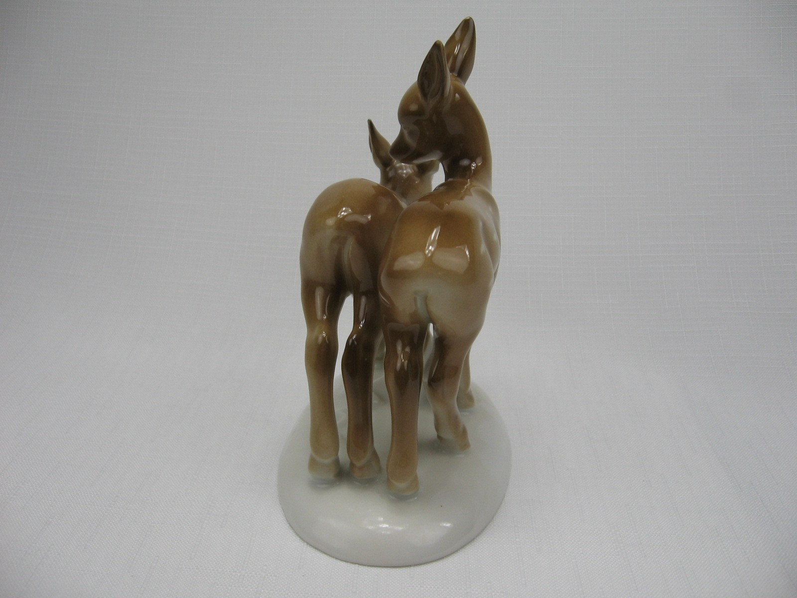 Vintage deer spotted doe and fawn porcelain figurine Germany 4 1/2″ x 2 5/8″