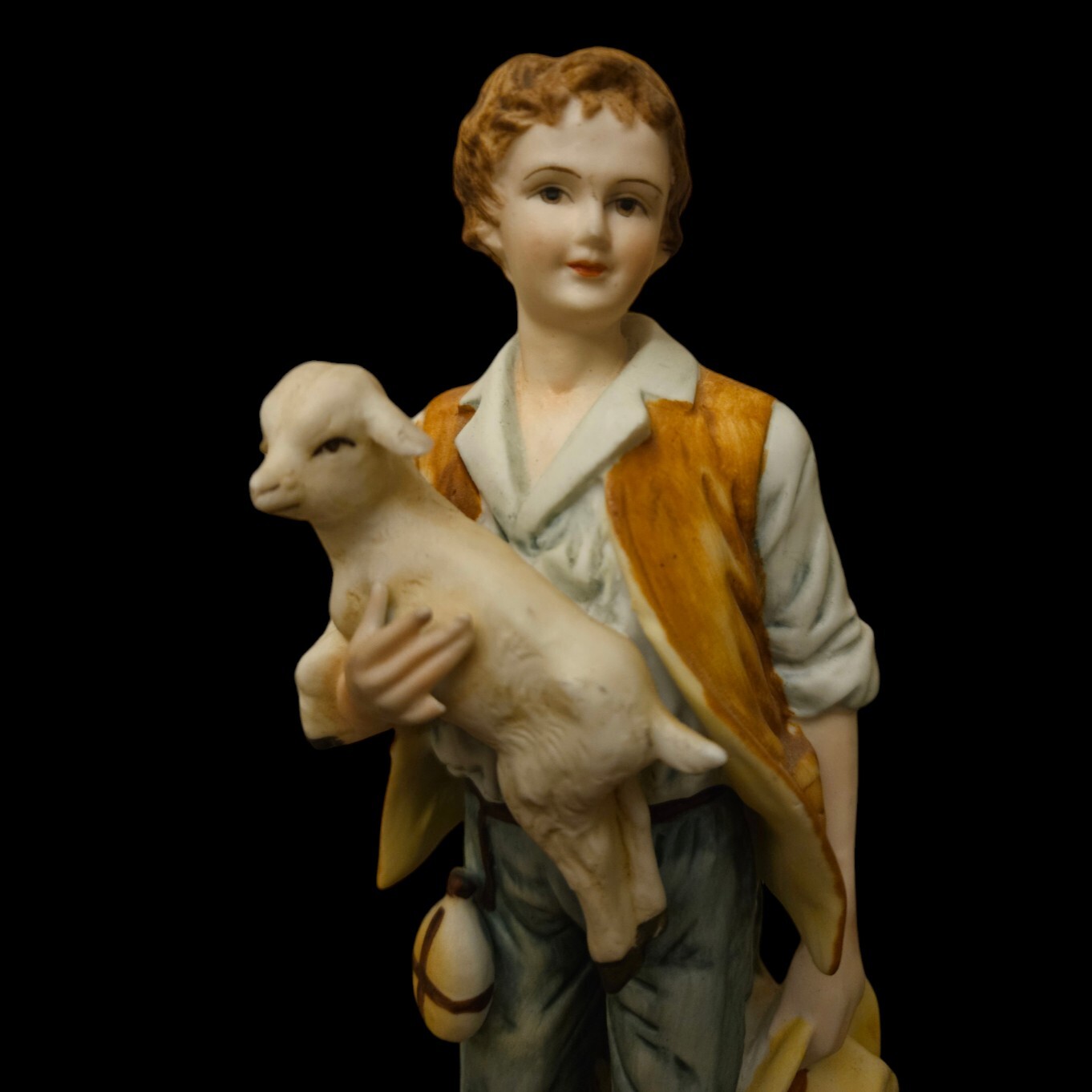 Rare Vintage Ethan Allen Porcelain Figurines – Farmer And Wife With Lambs