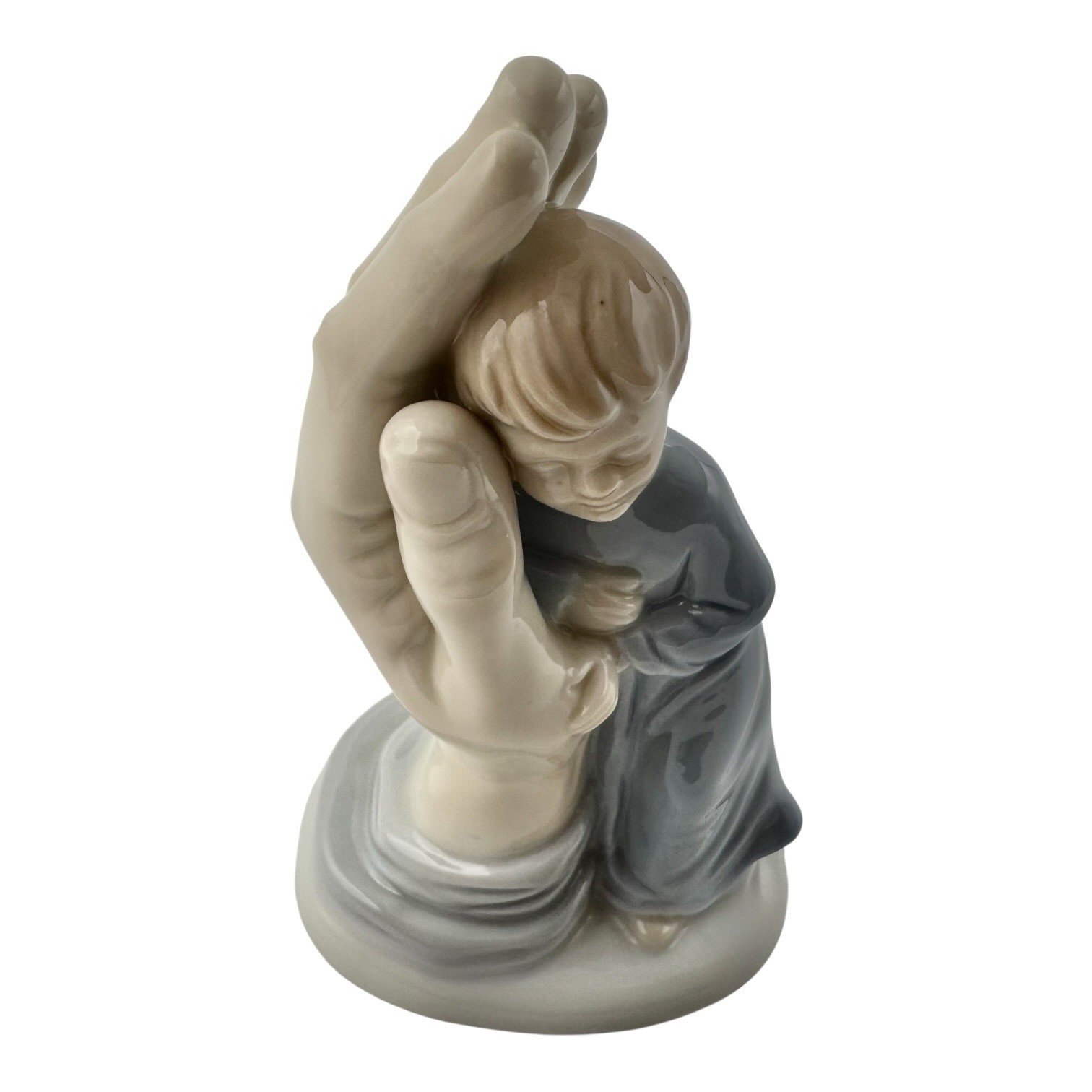 Religious Roman Porcelain Figurine IN THE PALM of MY HAND Christian Boy Figure