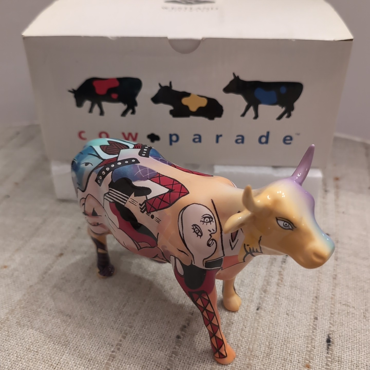 COW PARADE Picowsso Picasso #9156 Cow Figurine In Box With Tag