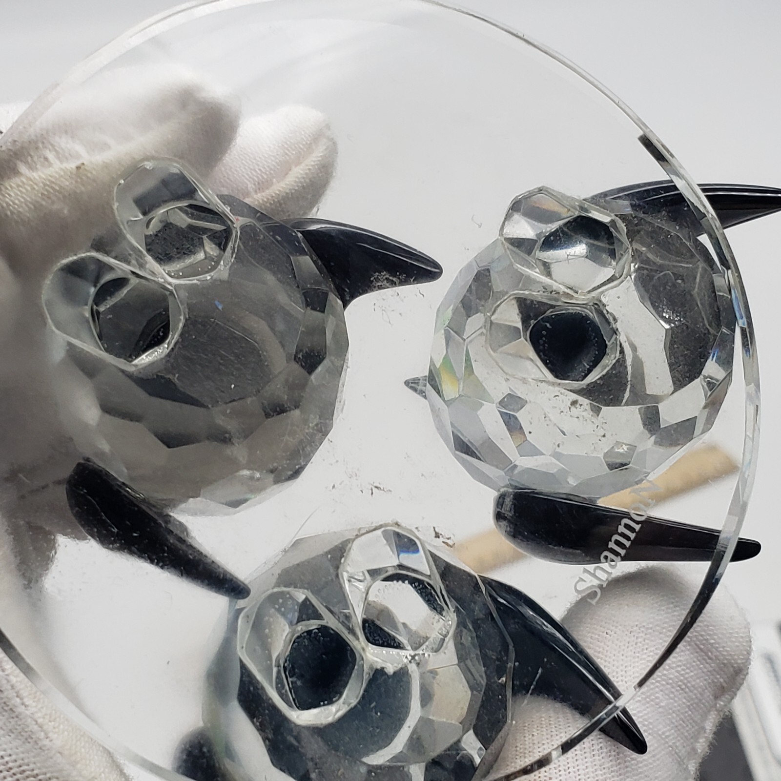 3 Penguins Shannon Crystal Figurine Black Clear Crystal 2.75″ T
