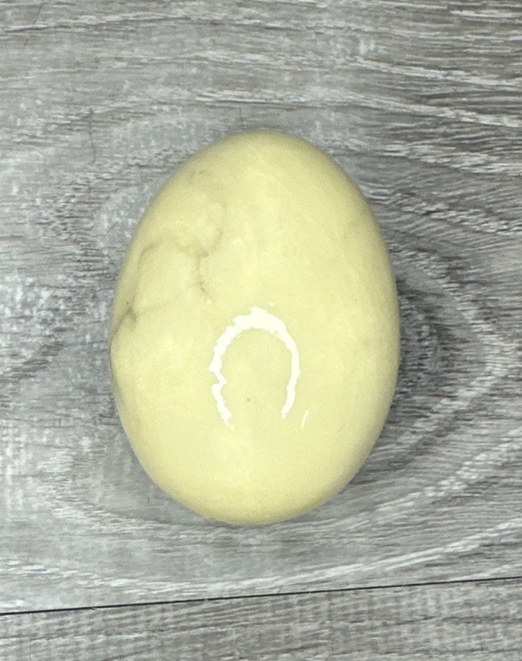 Vintage Genuine Alabaster Egg white Marble handcrafted in Italy, 2.25″ l, 6 oz.