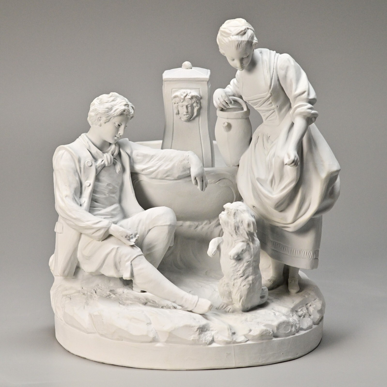 SEVRES Antique Original Signed Porcelain Bisque Figurine Group Statue Sculpture