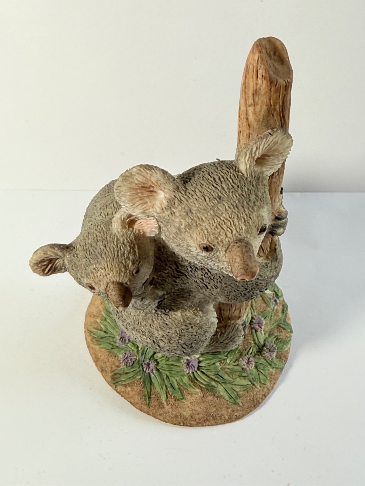 Charmstone Koala Mama Baby Cold Cast Marble Earl Sherwan Stamp USA VTG 80s