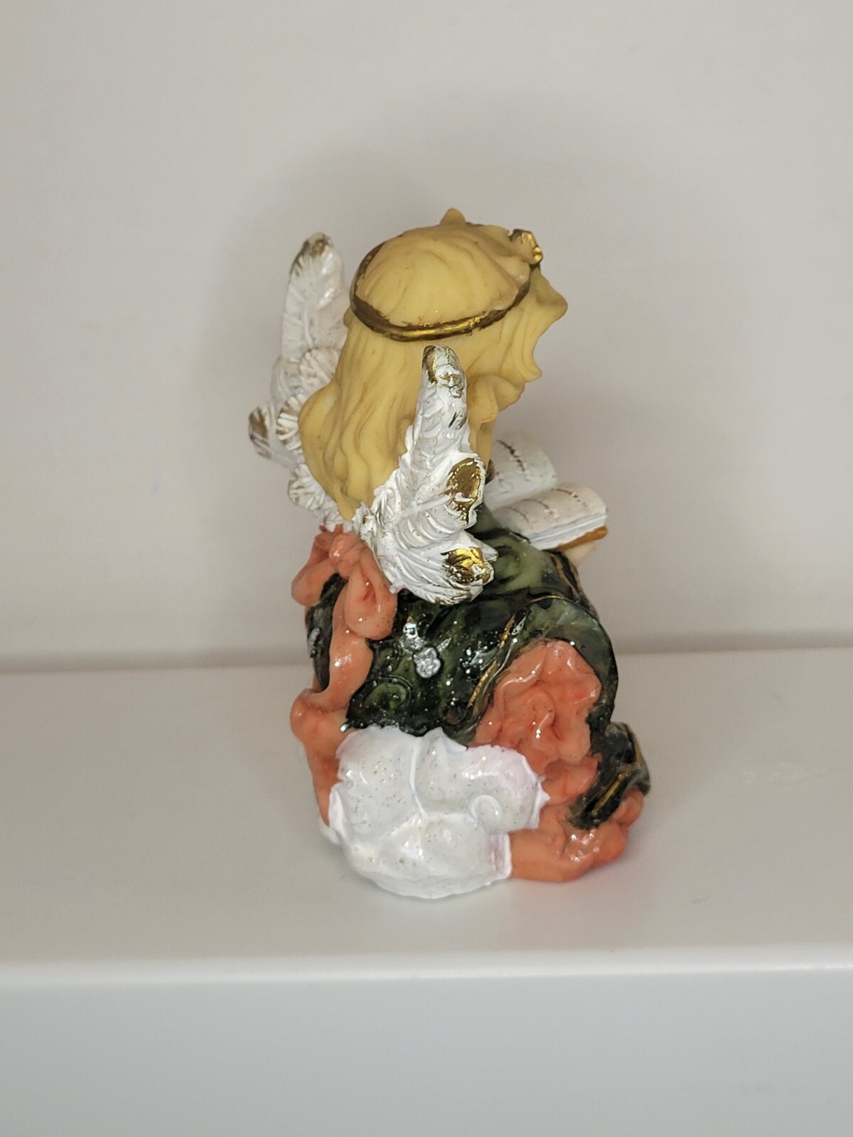 Angel Reading Book Porcelain Figurine Gift Decoration Decor Unisex Religious