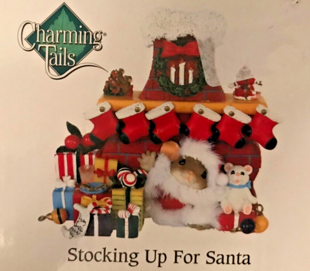 Charming Tails Stocking Up For Santa 2007 Fitz & Floyd Artist Dean Griff NEW